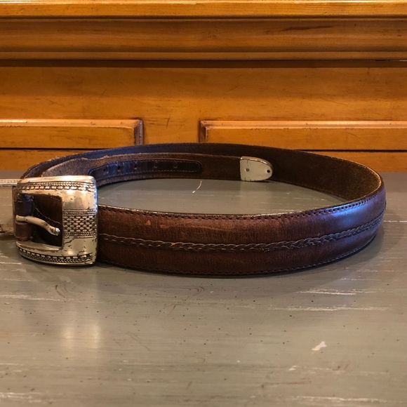 Onyx by Brighton Men's Brown Salina Leather Belt - Picture 3 of 16